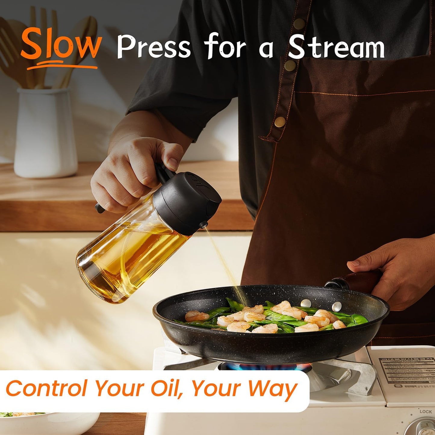 VolSpray Glass Olive Oil Spray & Pour Dispenser – 470ml