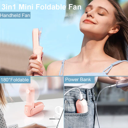 AirEase Handheld Portable Mini Fan With Flash Light