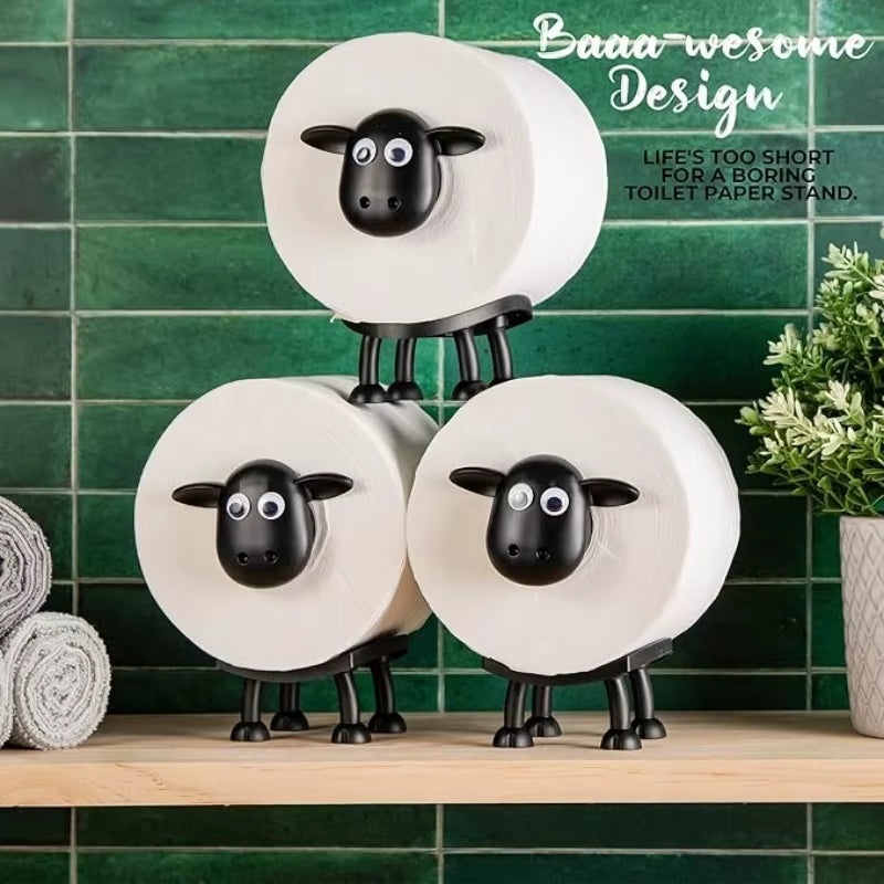 Adorable Sheep Dog Toilet Tissue Rack - Charming Free Standing Paper Holder for Your Bathroom Decor