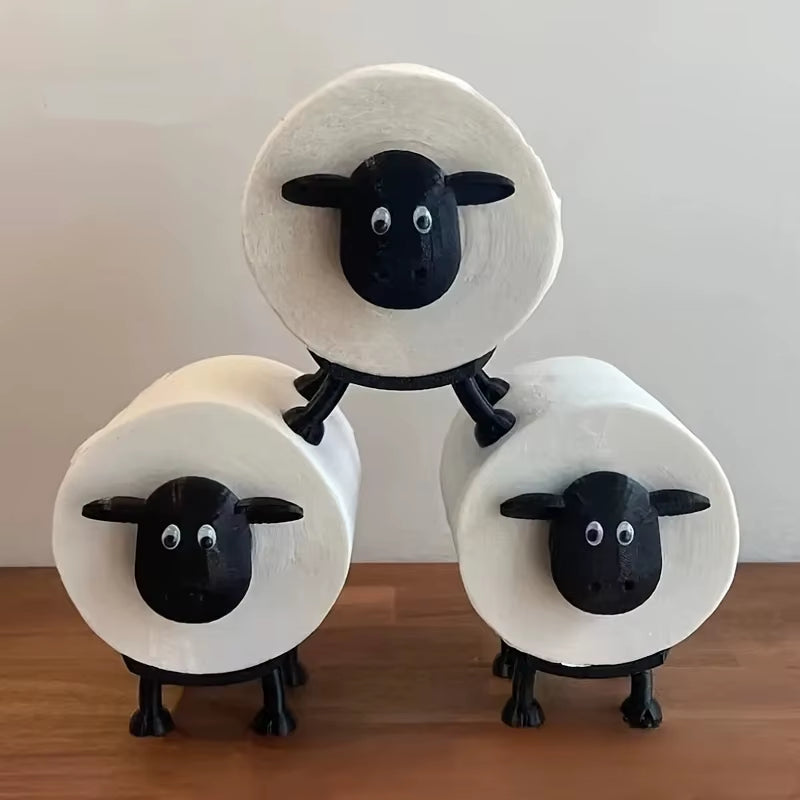 Adorable Sheep Dog Toilet Tissue Rack - Charming Free Standing Paper Holder for Your Bathroom Decor