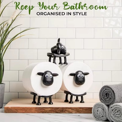 Adorable Sheep Dog Toilet Tissue Rack - Charming Free Standing Paper Holder for Your Bathroom Decor