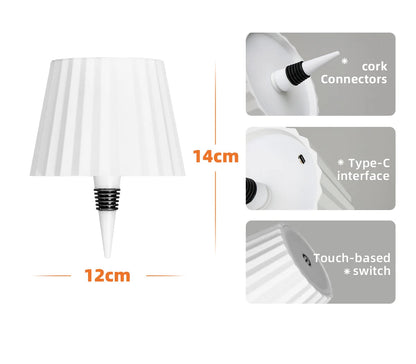 LED Bottle Touch Lamp – Wireless & Stepless Dimming