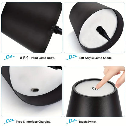 LED Bottle Touch Lamp – Wireless & Stepless Dimming