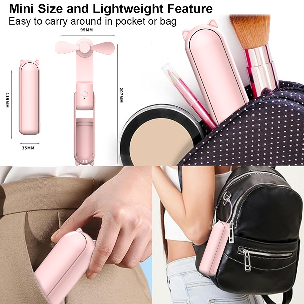 AirEase Handheld Portable Mini Fan With Flash Light