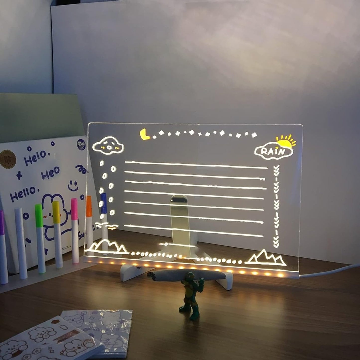 Neon Message Board – Light-Up Acrylic with 7 Pens