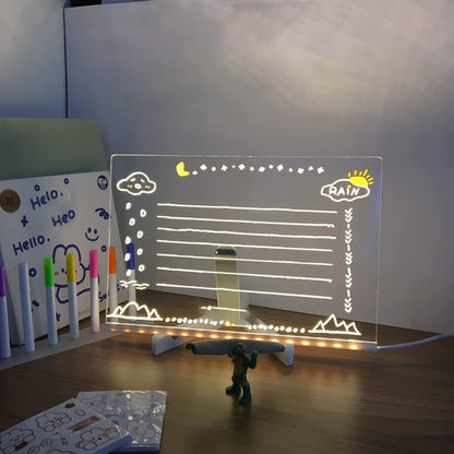 Neon Message Board – Light-Up Acrylic with 7 Pens