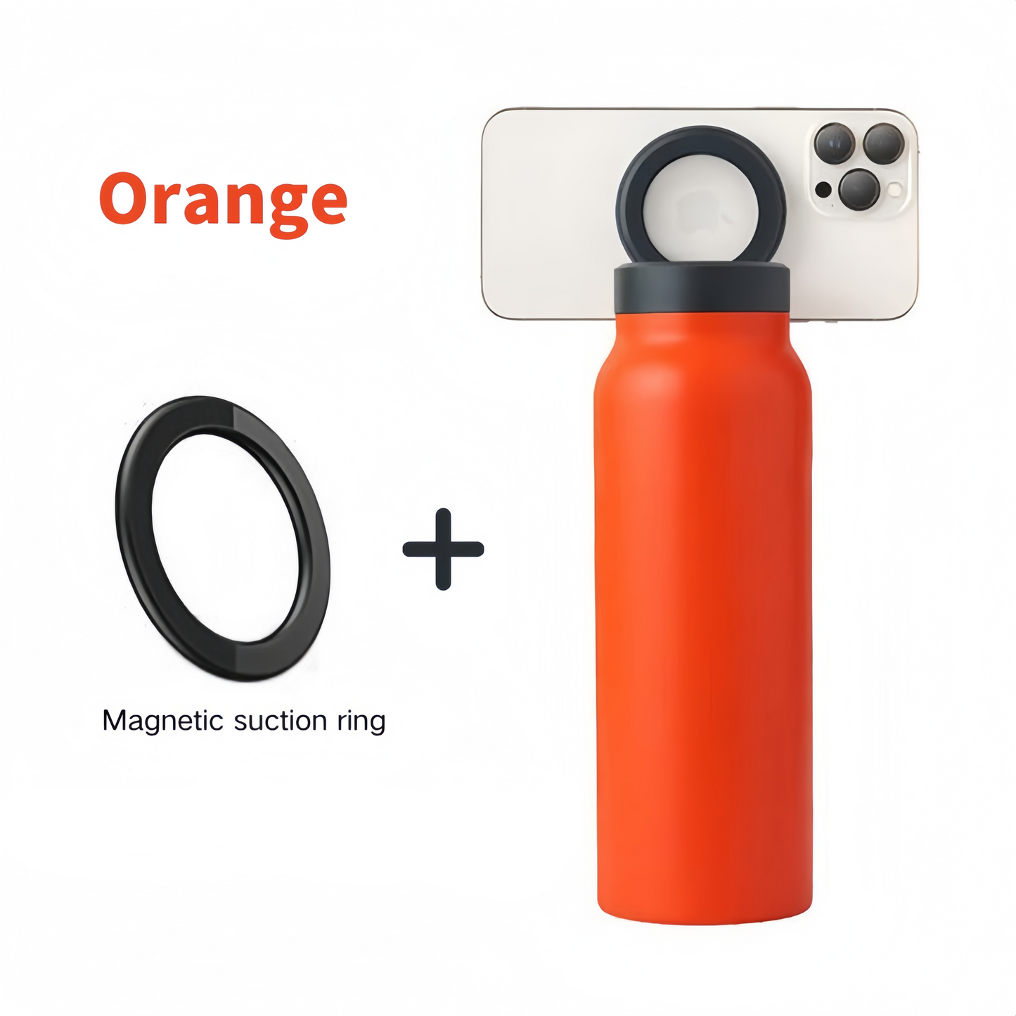 2-in-1 Sports Bottle – 24oz Insulated Steel Thermos with Straw & Magnetic Phone Holder