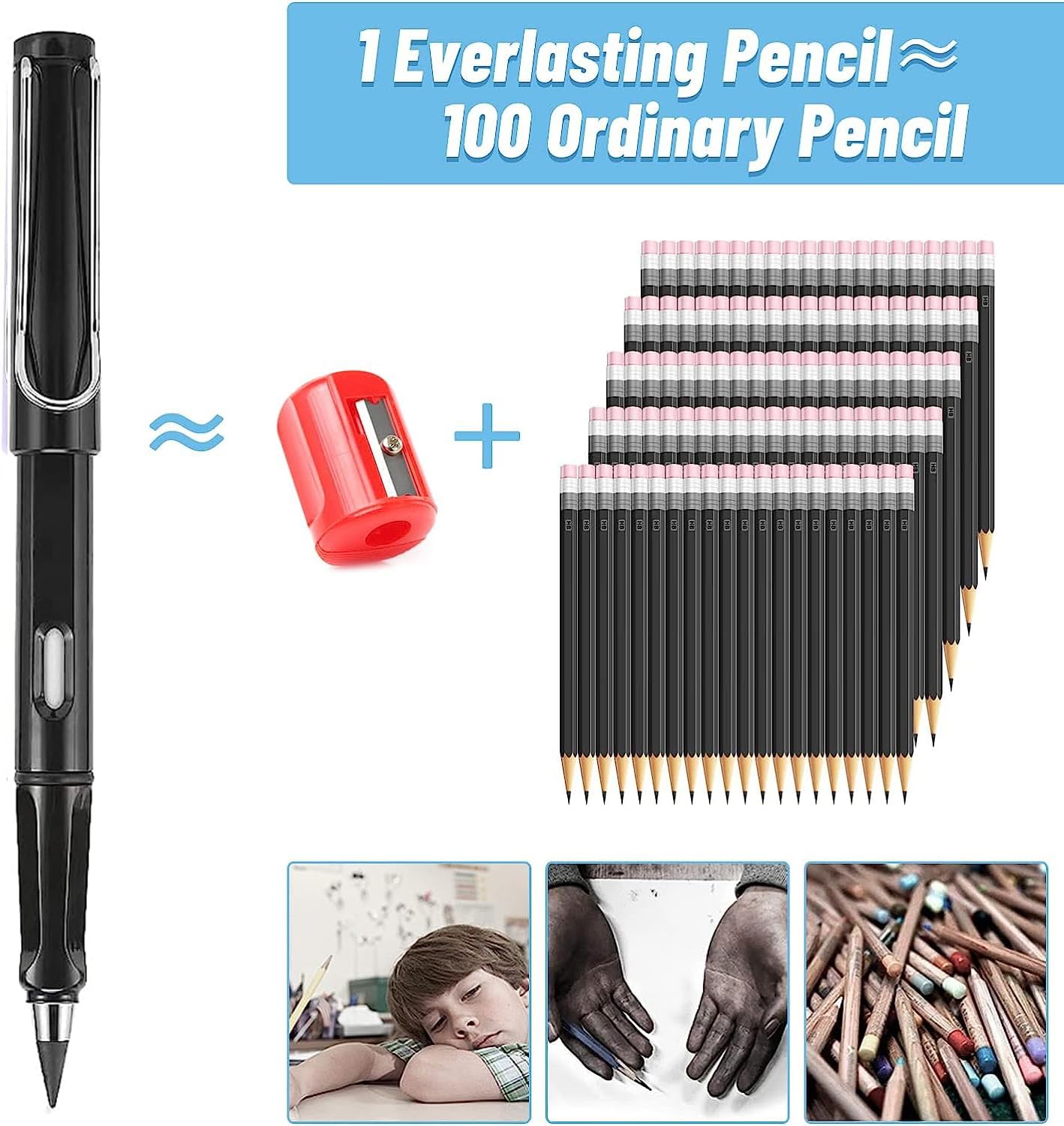 VolWrite 3 Pen Set Infinity Pencils – No Sharpening, No Ink