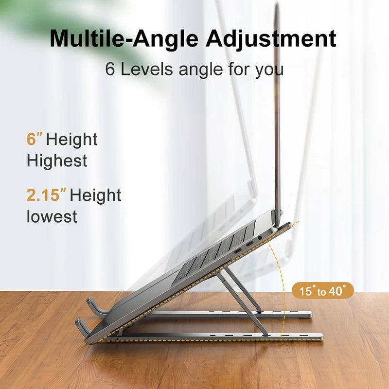 Fold Mate Aluminum Laptop Stand – Adjustable, Foldable & Non-Slip