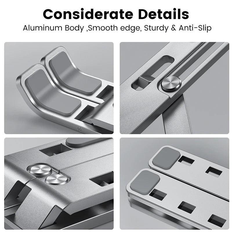 Fold Mate Aluminum Laptop Stand – Adjustable, Foldable & Non-Slip