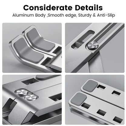 Fold Mate Aluminum Laptop Stand – Adjustable, Foldable & Non-Slip