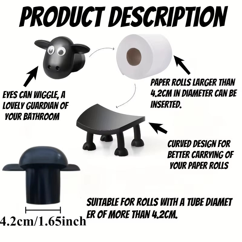 Adorable Sheep Dog Toilet Tissue Rack - Charming Free Standing Paper Holder for Your Bathroom Decor
