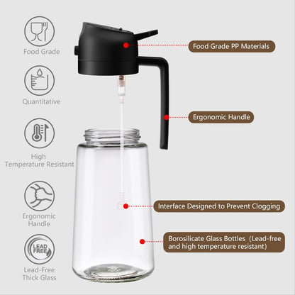 VolSpray Glass Olive Oil Spray & Pour Dispenser – 470ml