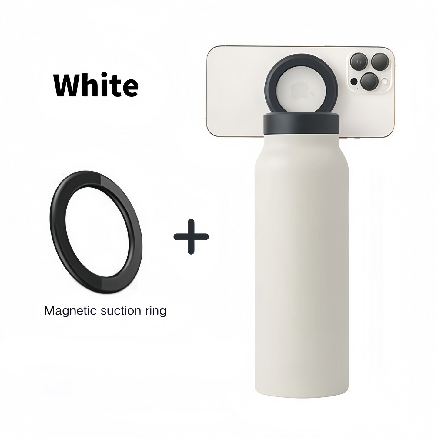 2-in-1 Sports Bottle – 24oz Insulated Steel Thermos with Straw & Magnetic Phone Holder