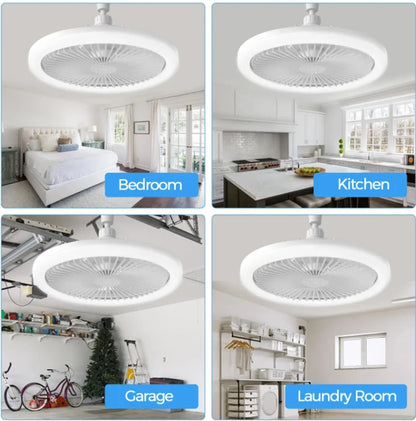 Smart Ceiling Fan Light – E27 Screw-In with Remote Control