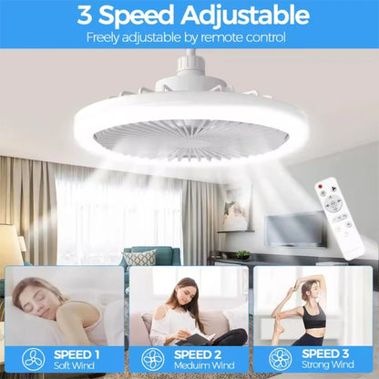 Smart Ceiling Fan Light – E27 Screw-In with Remote Control