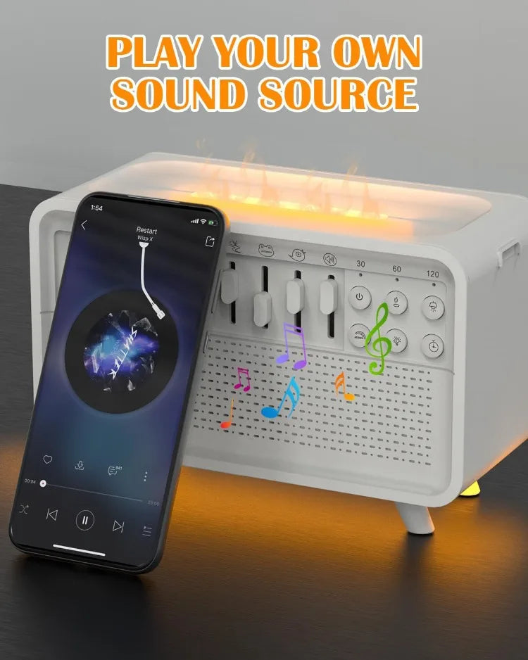 4-in-1 Bluetooth Sleep Machine – Humidifier, Diffuser, Night Light & 8 Nature Sounds