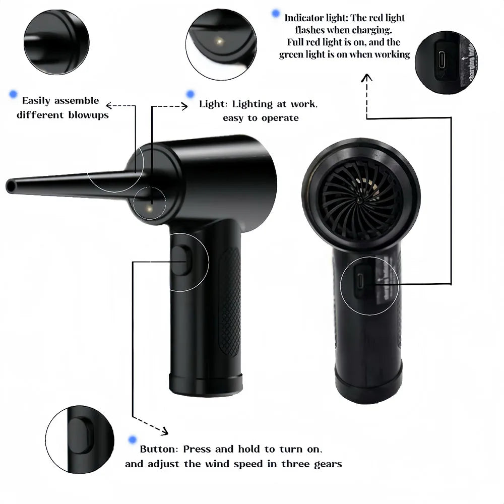 PowerClean Max – Wireless Dust Blower & Dust Collector