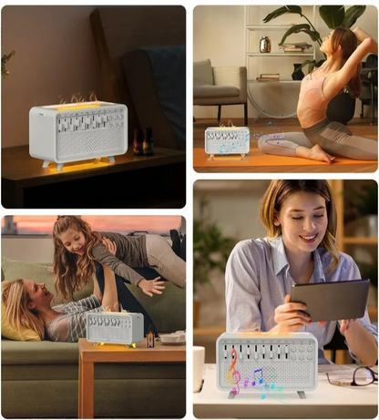 4-in-1 Bluetooth Sleep Machine – Humidifier, Diffuser, Night Light & 8 Nature Sounds