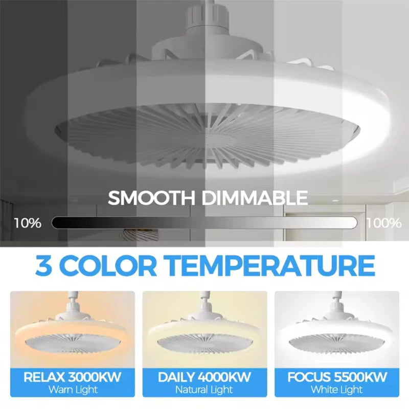 Smart Ceiling Fan Light – E27 Screw-In with Remote Control