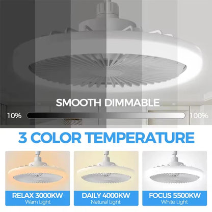 Smart Ceiling Fan Light – E27 Screw-In with Remote Control