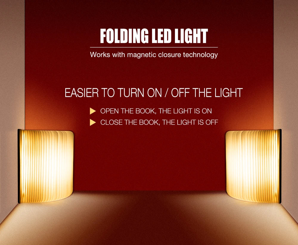 LED Wooden Book Lamp – 5-Color USB Bedside Night Light