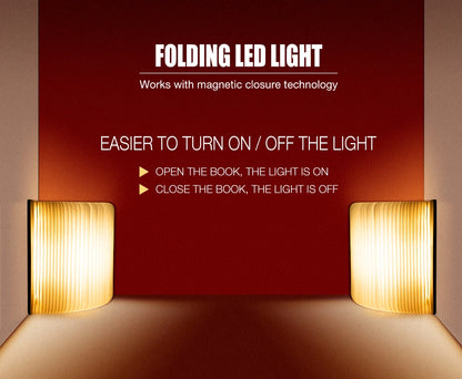 LED Wooden Book Lamp – 5-Color USB Bedside Night Light