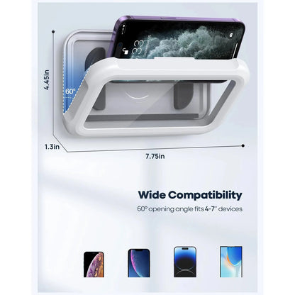 Waterproof 480° Rotating Shower Phone Holder, Up to 7" Screen