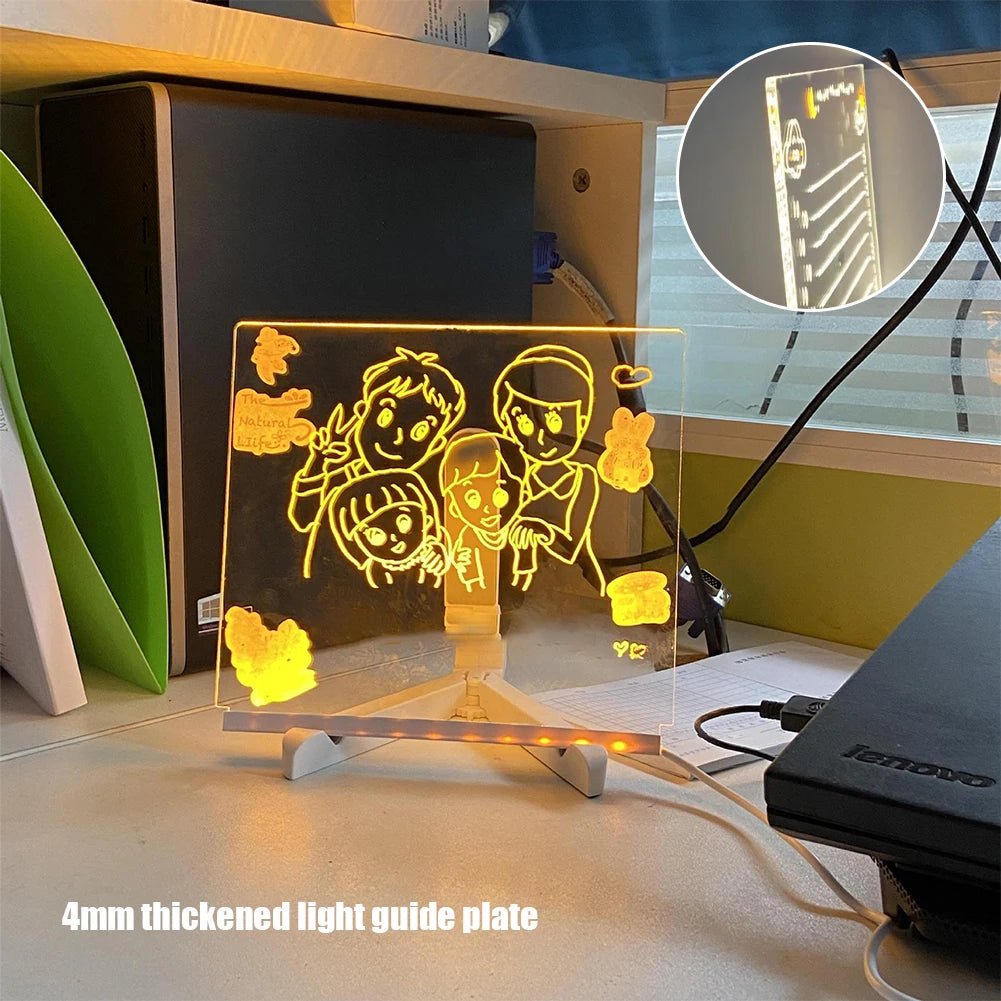 Neon Message Board – Light-Up Acrylic with 7 Pens