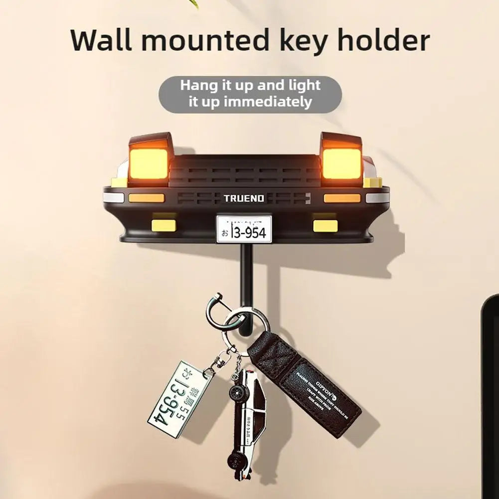 Vintage Car Headlight Wall Keychain with LED Light – Heavy-Duty Key Holder
