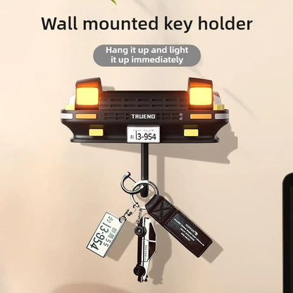 Vintage Car Headlight Wall Keychain with LED Light – Heavy-Duty Key Holder