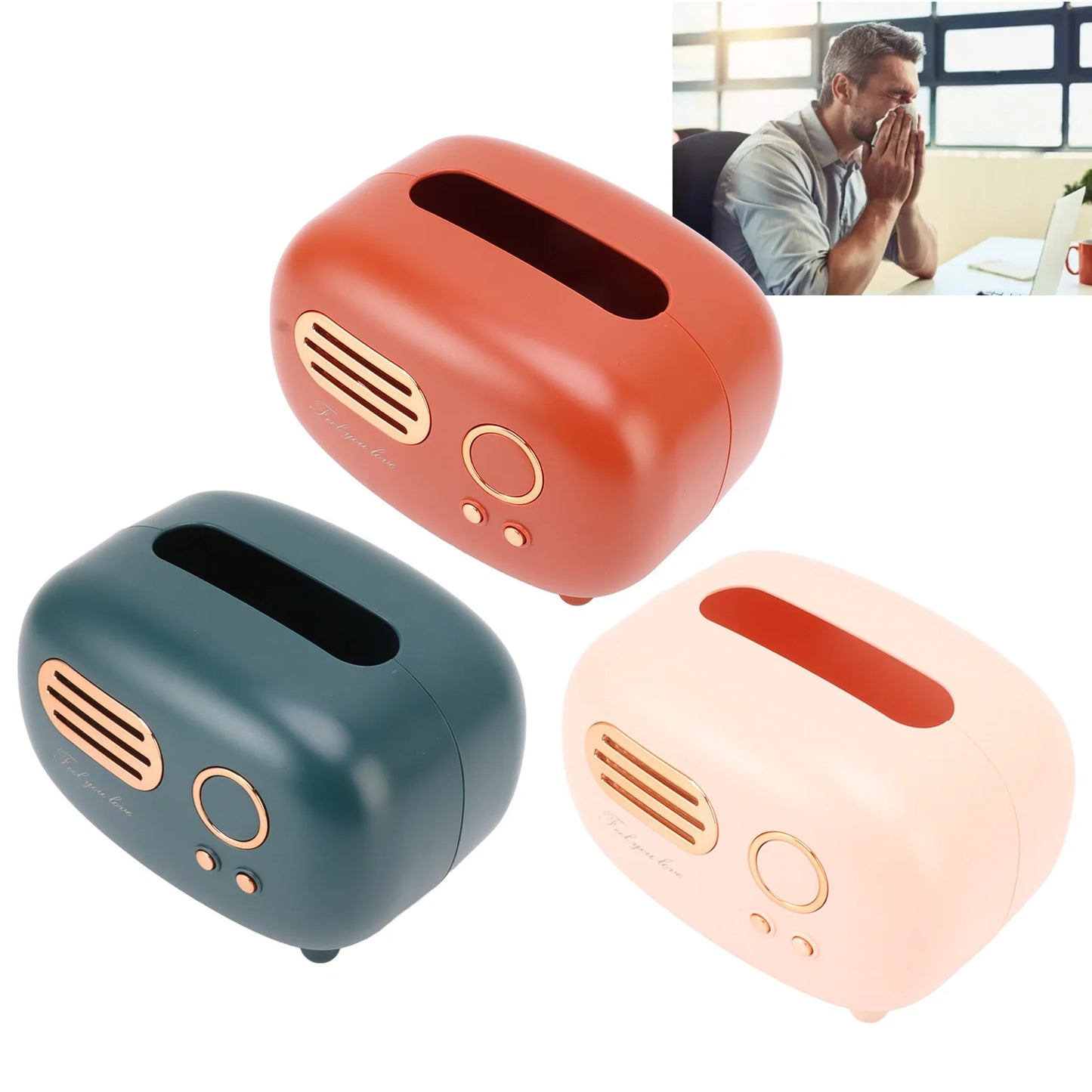 Old-School Radio Tissue Box
