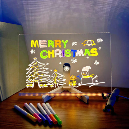 Neon Message Board – Light-Up Acrylic with 7 Pens