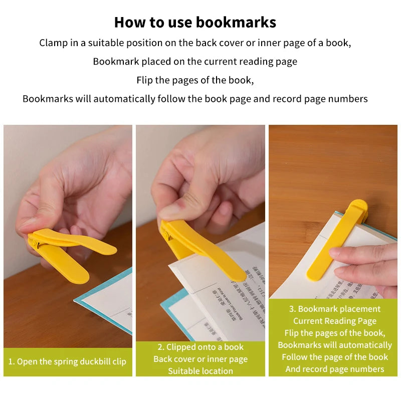 Auto-Flip Silicone Bookmarks - Pack of 3
