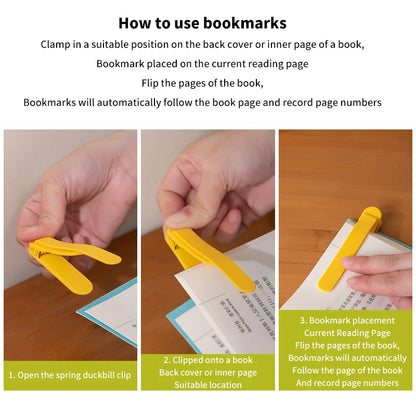 Auto-Flip Silicone Bookmarks - Pack of 3
