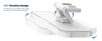 Waterproof 480° Rotating Shower Phone Holder, Up to 7" Screen