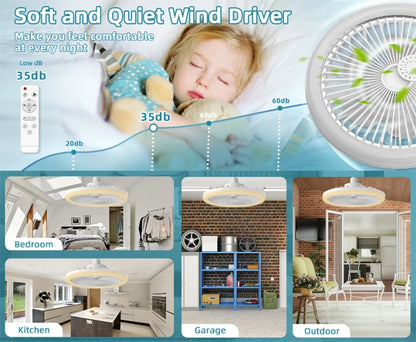 Smart Ceiling Fan Light – E27 Screw-In with Remote Control