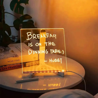 Neon Message Board – Light-Up Acrylic with 7 Pens