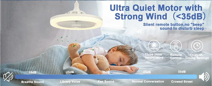 Smart Ceiling Fan Light – E27 Screw-In with Remote Control