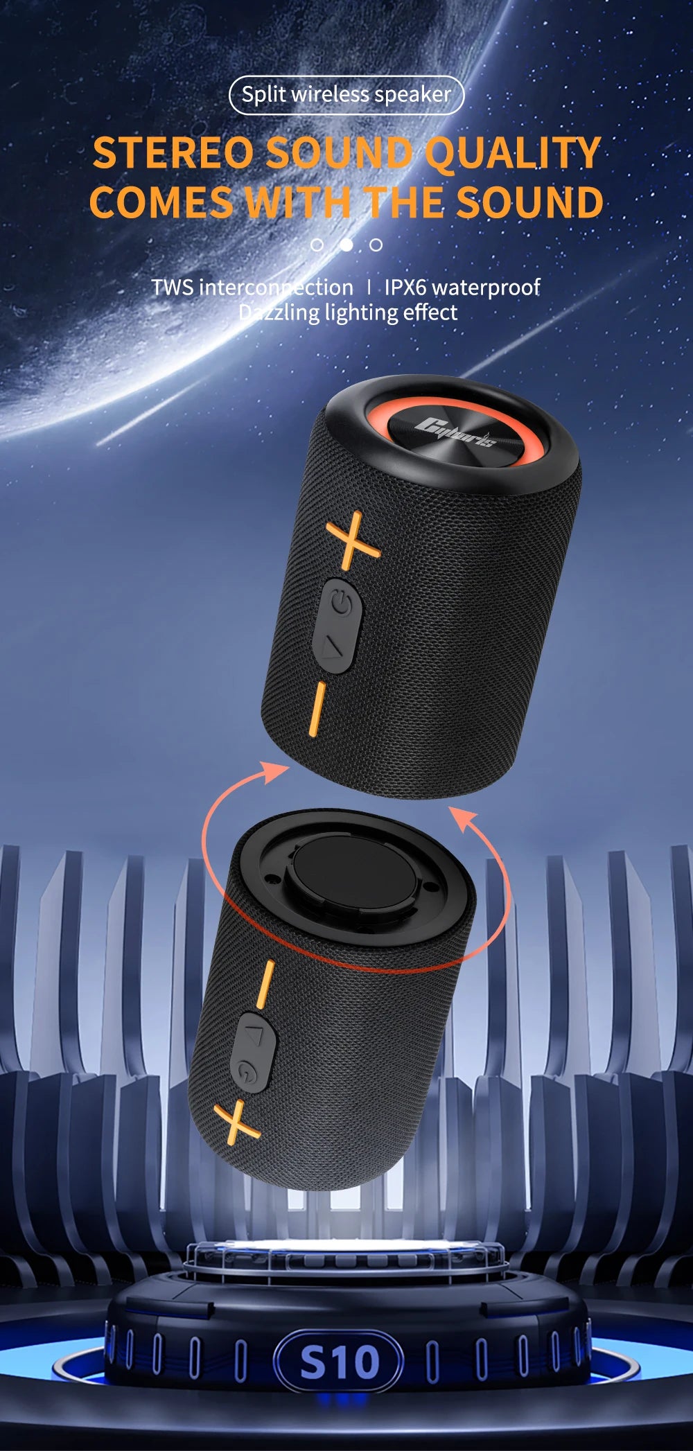 Split Wireless Waterproof Bluetooth Speaker