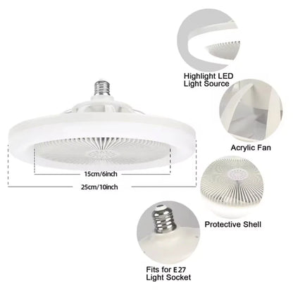 Smart Ceiling Fan Light – E27 Screw-In with Remote Control