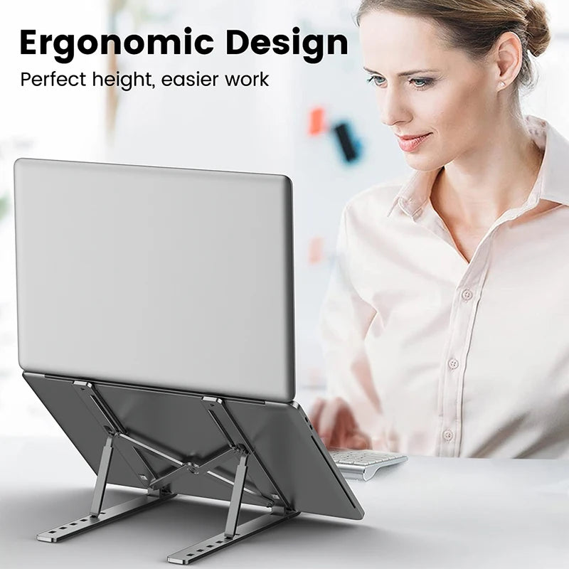Fold Mate Aluminum Laptop Stand – Adjustable, Foldable & Non-Slip