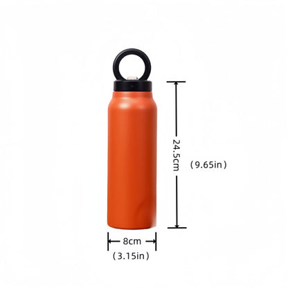 2-in-1 Sports Bottle – 24oz Insulated Steel Thermos with Straw & Magnetic Phone Holder